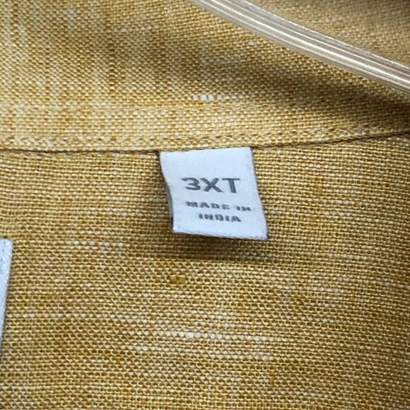 Murano Big & Tall Baird McNutt Long Sleeve Solid Linen Woven Shirt - Picture 4 of 5